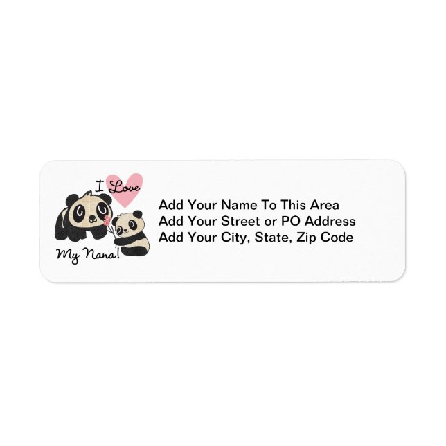 Pandas I Love My Nana Label (Front)