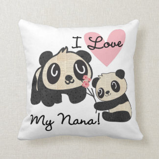 Pandas I Love My Nana Throw Pillow