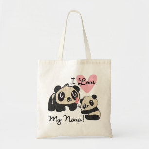 Pandas I Love My Nana Tote Bag
