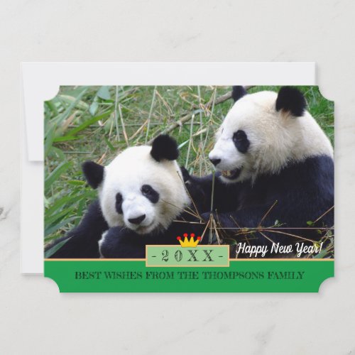 Pandas Love  Happy New Year Card China