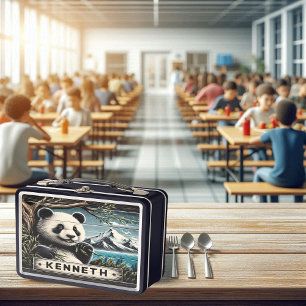 Panda's Mountain Vista: Bamboo Treat Metal Lunch Box