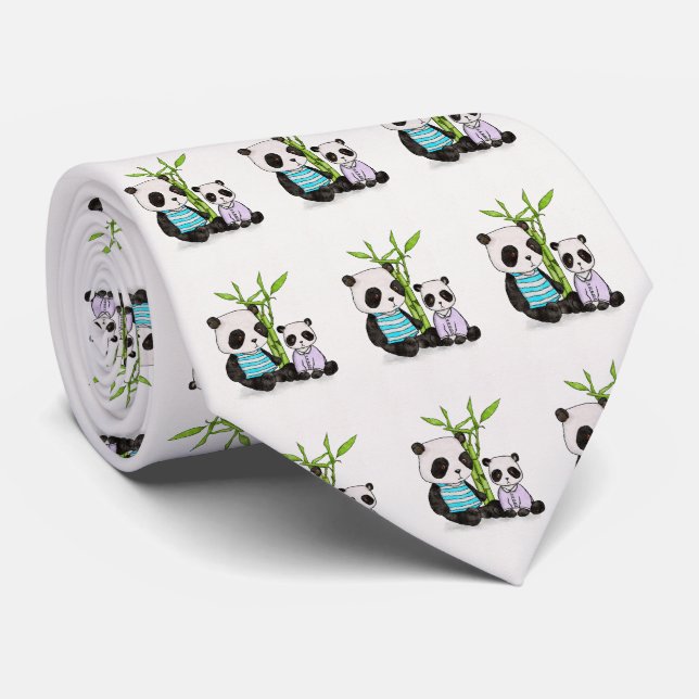 Pandas Neck Tie (Rolled)