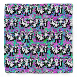 Pandas on purple bandana