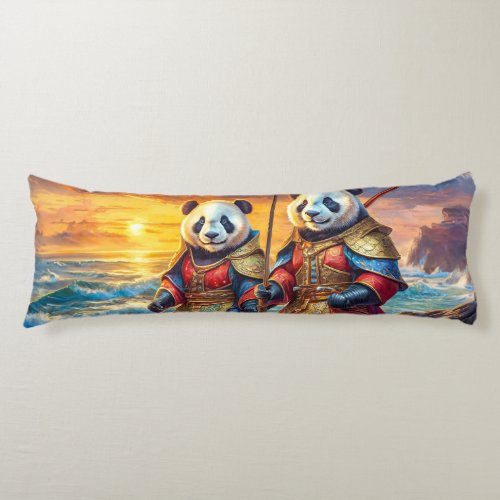 Pandas on The Ready Design By Rich AMeN Gill Body Pillow