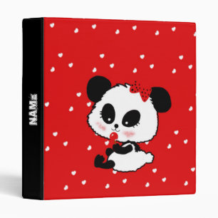 pandas "panda bears" "panda bear baby" "kawaii pan 3 ring binder
