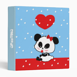 pandas "panda bears" "panda bear baby" "kawaii pan 3 ring binder