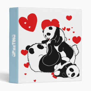 pandas "panda bears" "panda bear baby" "kawaii pan 3 ring binder