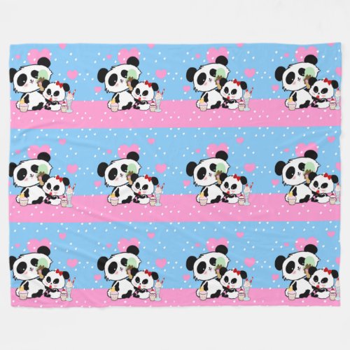 pandas panda bears panda bear baby kawaii pan fleece blanket