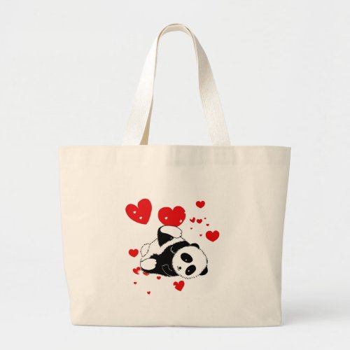 pandas panda bears panda bear baby kawaii pan large tote bag