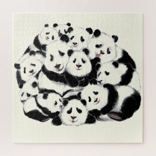 Pandas _ Pandemic _ Big Hugs _ Drawing Collections Jigsaw Puzzle