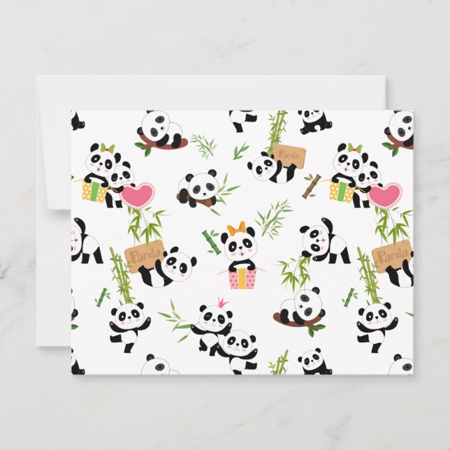 Panda's Pattern Note Card (Front)