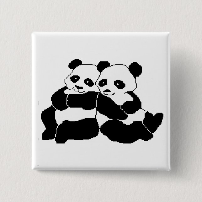 Pandas Pinback Button (Front)