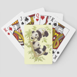 Panda's Playing in a Tree Poker Cards