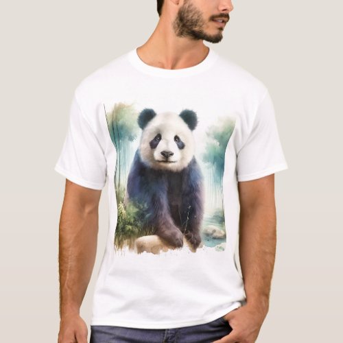 Pandas Poise REF131 _ Watercolor T_Shirt