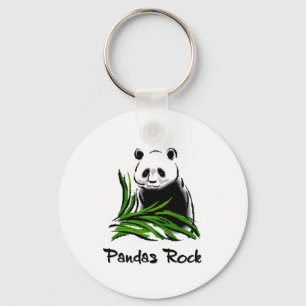 Pandas Rock Keychain