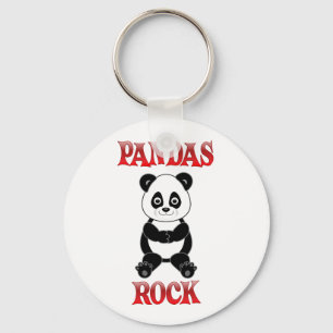 Pandas Rock Keychain