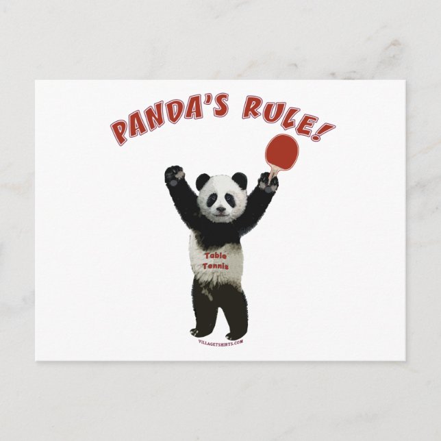 Panda's Rule Ping Pong Postcard (Front)