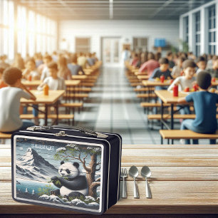 Panda's Secluded Spot: Bamboo Contentment Metal Lunch Box