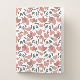 Pandas with Hearts - 1000Pandas by Amanda Roos Pocket Folder