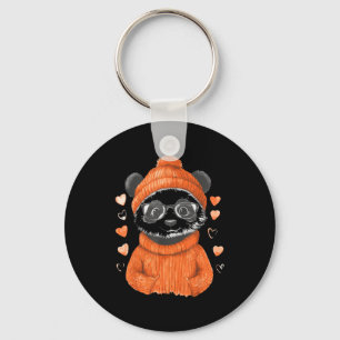Pandas With Hearts Love Valentine's Day Women Hear Keychain