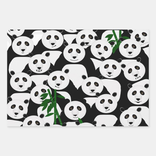 Pandas Wrapping Paper Sheets (Front)