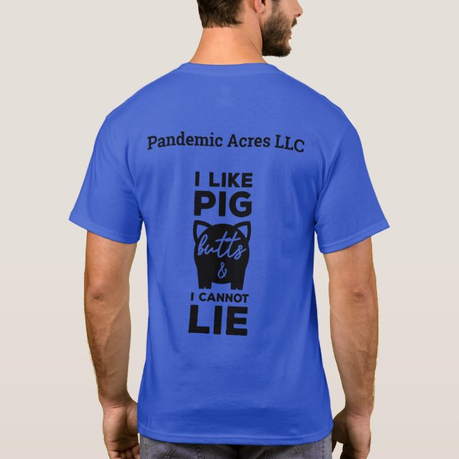 Pandemic Acres Pig Butts Adult T-Shirt (Back)