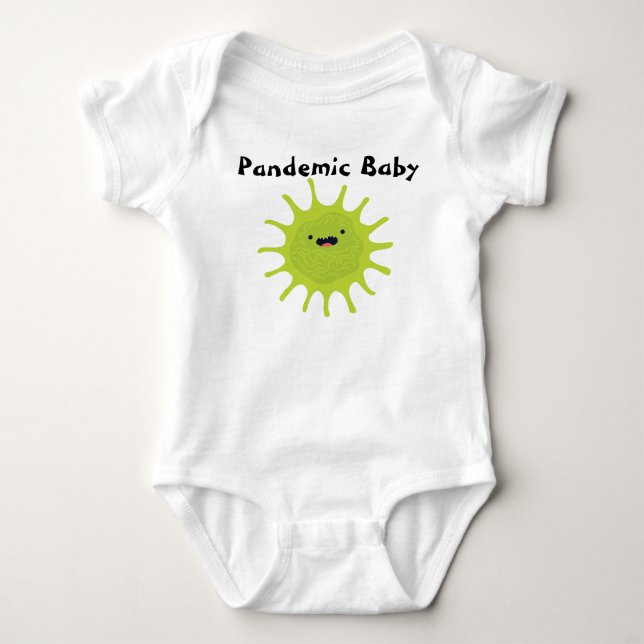 Pandemic Baby Green Virus Cute Funny Bodysuit (Front)