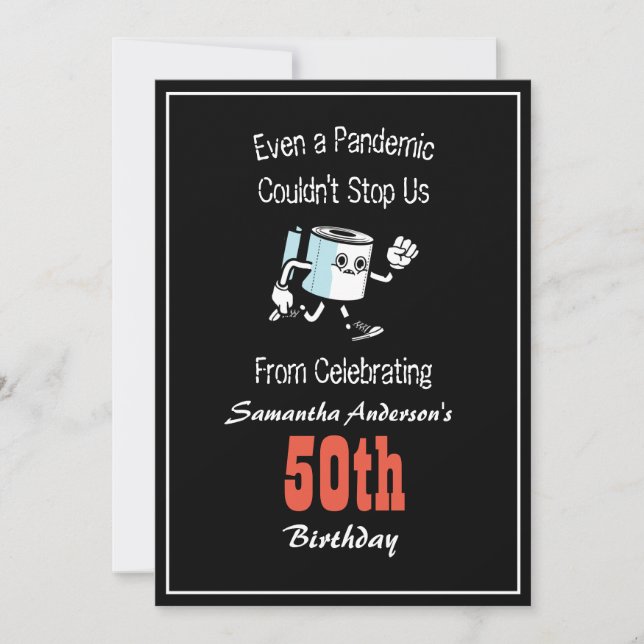 Pandemic Birthday Any Age Funny Image Invitation (Front)