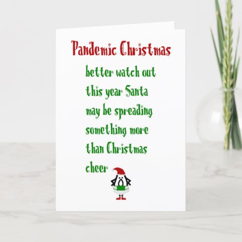 Pandemic Christmas A Funny Merry Christmas Poem Holiday Card