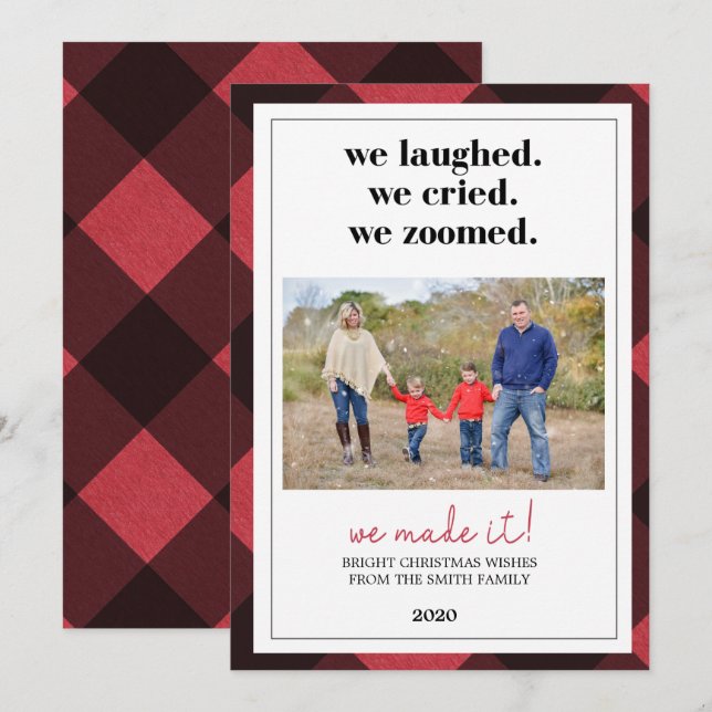 Pandemic Christmas Card, Zoom Christmas Card (Front/Back)