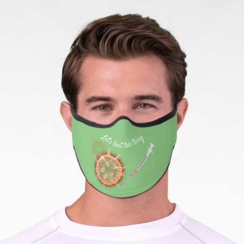 Pandemic Covid_19 Typography Modern Green  Premium Face Mask