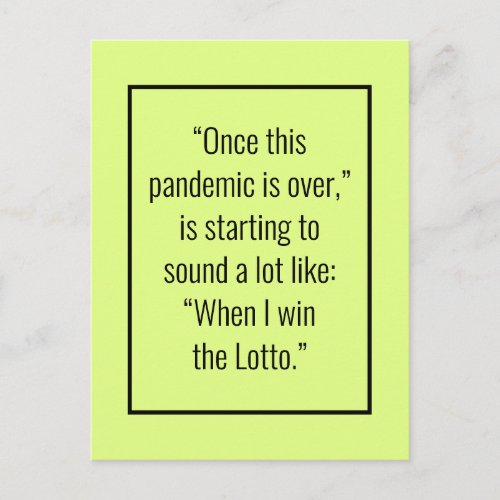 Pandemic Just for Fun Humor Postcard