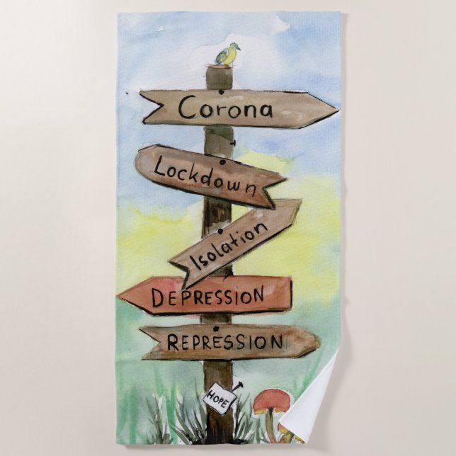 Pandemic Signpost Beach Towel (Front)