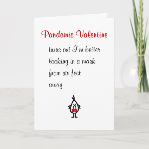Pandemic Valentine A Funny Be My Valentine Poem Card