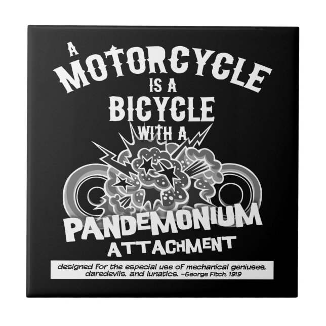 Pandemonium Attachment -bw Ceramic Tile (Front)