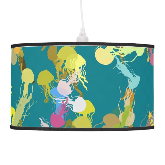 Pandent Lamp - jellyfish & sea horses illustration (Left)