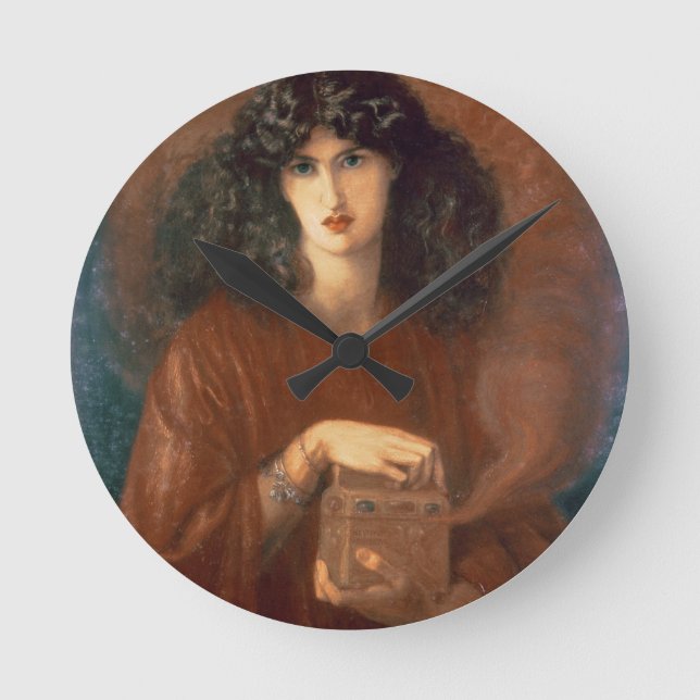 Pandora, 1871 (oil on canvas) round clock (Front)