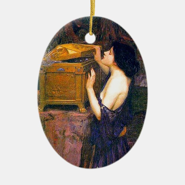 Pandora by John William Waterhouse Christmas Tree Ornament