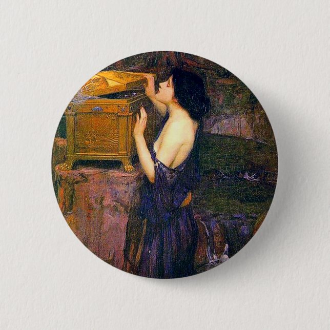 Pandora by John William Waterhouse Pinback Button (Front)