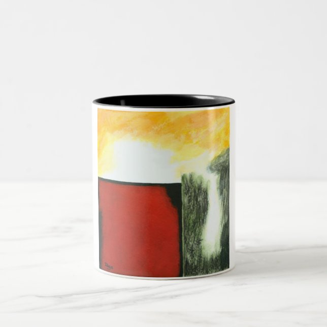 Pandora's Box From Original Painting Two-Tone Coffee Mug (Center)