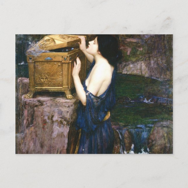 Pandora's Box - John William Waterhouse Postcard (Front)