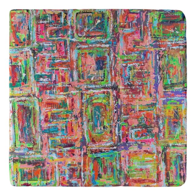 Pandora's Box Marble Trivet (Front)