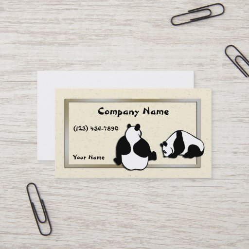Customizable Pandas and rice paper business card