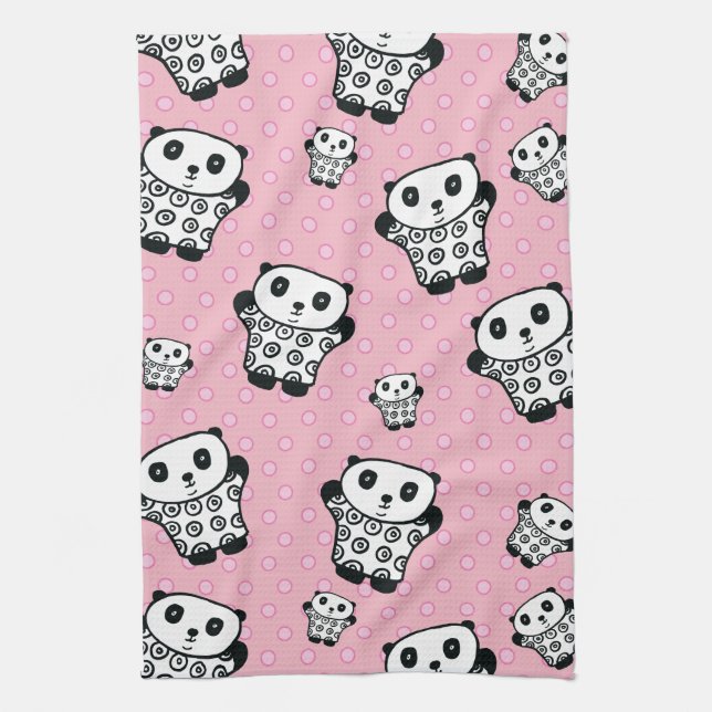 Pandy the Panda Polka Dot Towel (Vertical)