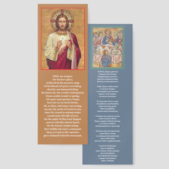 Pane Lingua Gloriosi  Bookmarks (Front & Back)