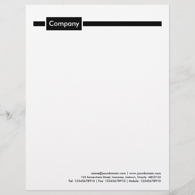 Panel and Line - Black Letterhead (Front)