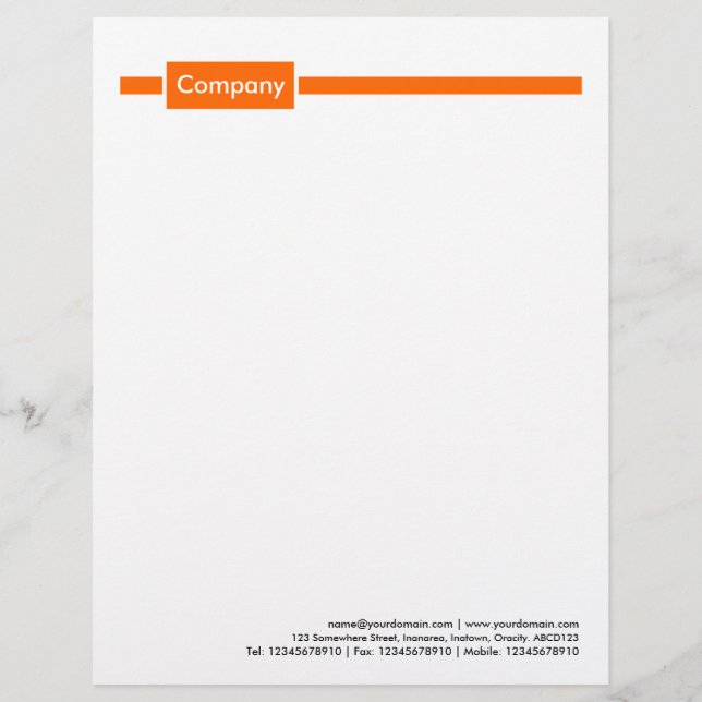 Panel and Line - Orange Letterhead (Front)