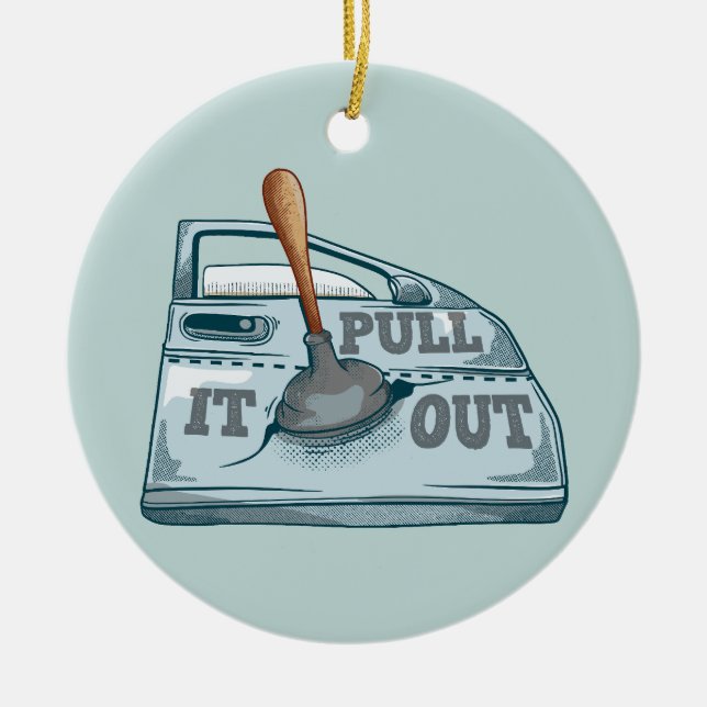 Panel beating car workshop ceramic ornament (Front)