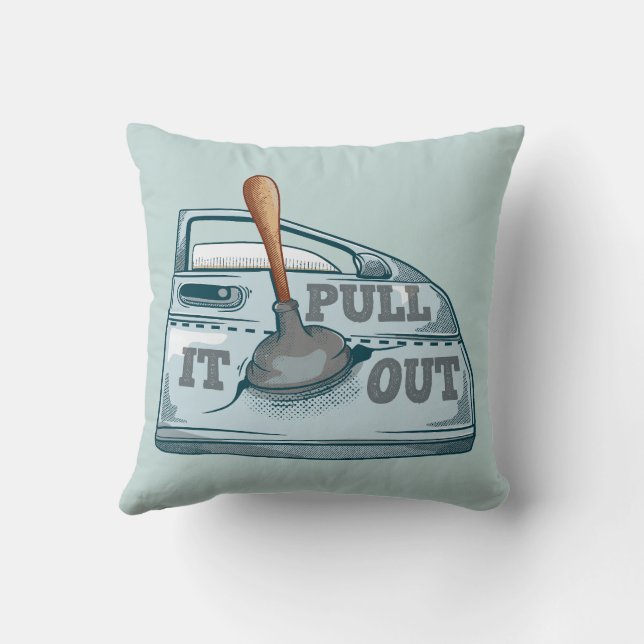 Panel beating car workshop throw pillow (Back)