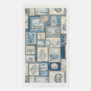 PANEL Cobalt Seas – Coastal Paradise Blocks Paper Guest Towels